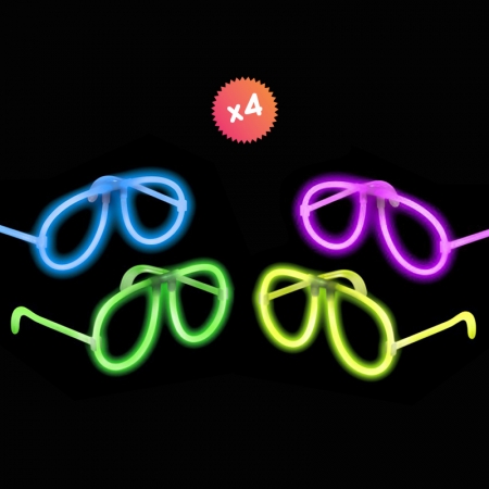 Lot de 4 lunettes luminescentes