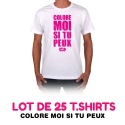 Lot de 25 t-shirts COLORE MOI SI TU PEUX !