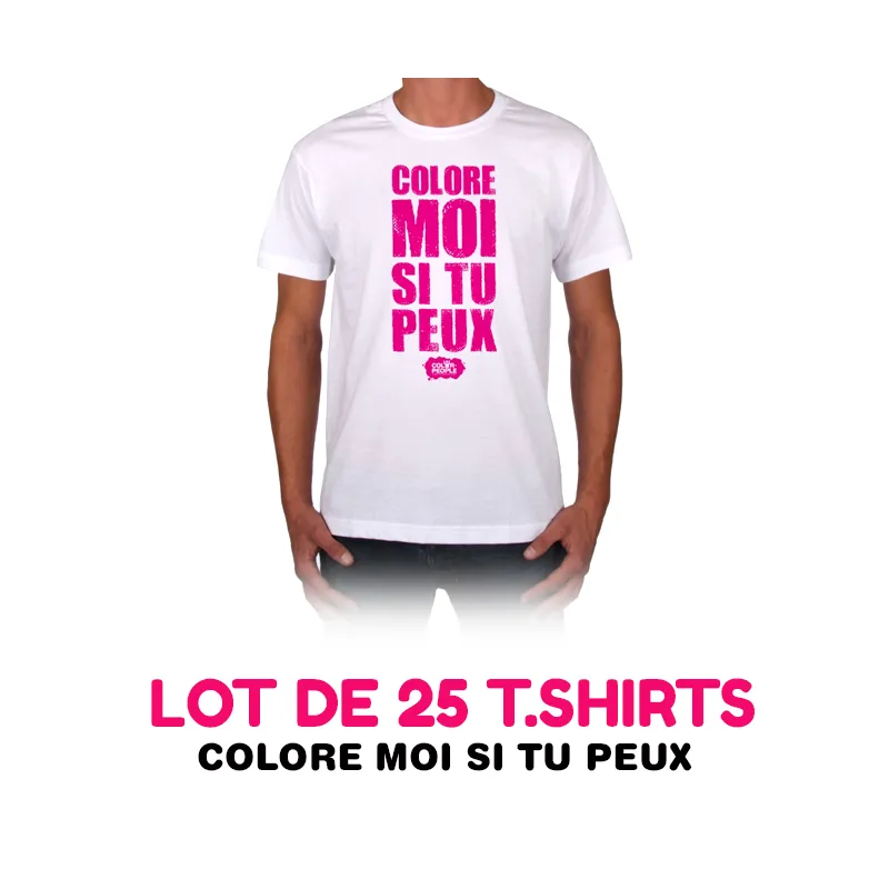 Lot de 25 t-shirts COLORE MOI SI TU PEUX !