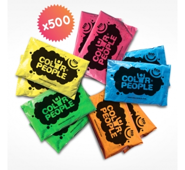 500 sachets de poudre Holi