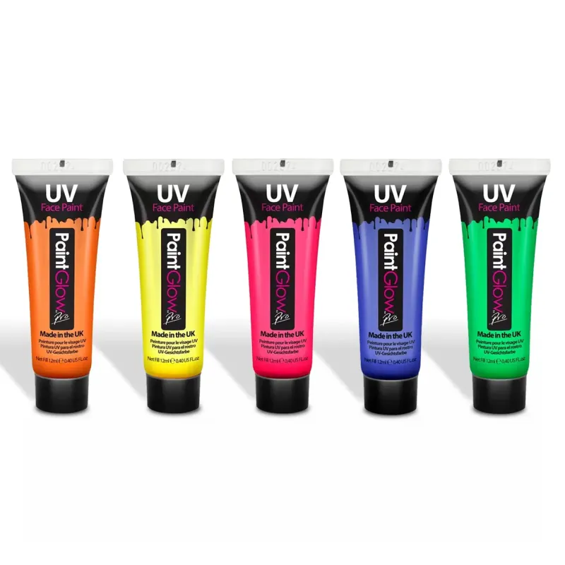 Pack de 10 tubos de maquilhagem fluorescente UV 12ml