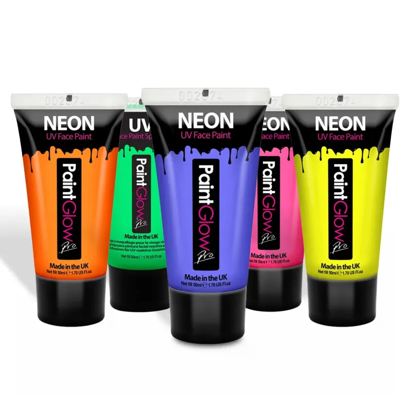 Pack de 5 tubos de maquilhagem fluorescente UV 50ml