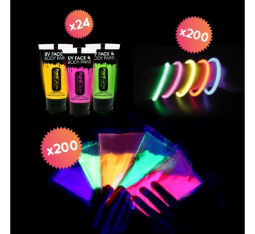 Pack HOLI FLUO Party pour 200 personnes