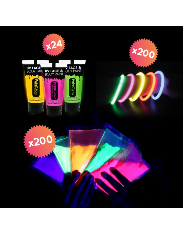 Pack HOLI FLUO Party pour 200 personnes - Holi-world