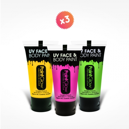 3 tubes 50ml maquillage FLUO