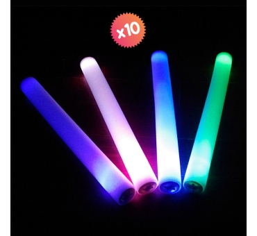 10 tubes en mousse avec LED