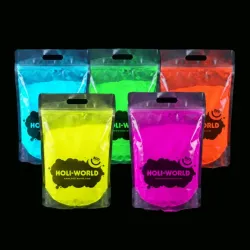 Pack de 5 sacos de 5kg de polvos Holi UV Neón fluorescente
