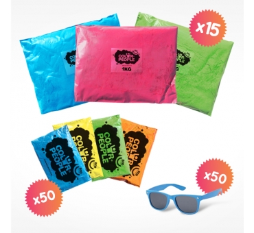 PACK CORRIDA HOLI 50 PESSOAS