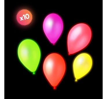 10 ballons fluorescents 30cm - Holi-world