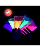 8 sachets de poudre FLUO UV Néon