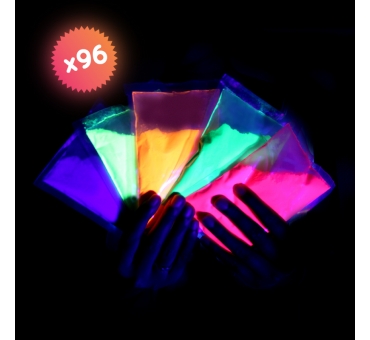 96 sachets de poudre FLUO UV Néon