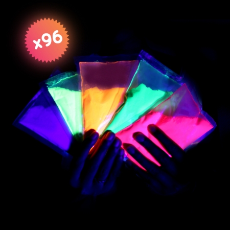 96 sachets de poudre FLUO UV Néon 96 sachets de poudre FLUO UV Néon