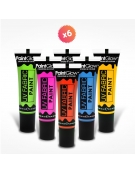 6 tubes peinture FLUO pour textiles