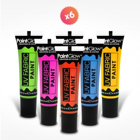 6 tubes peinture FLUO pour textiles