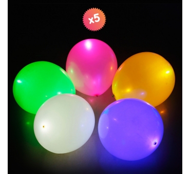 5 BALLONS LUMINEUX LED