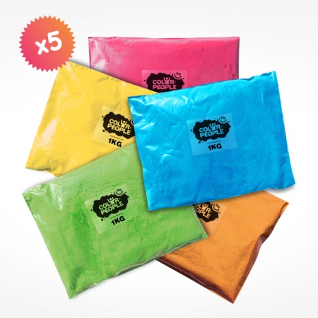 5 x 1kg Holi Powder Bags